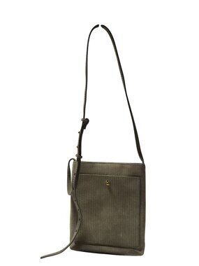 MADEWELL Slim Brooklyn Crossbody Bag: Corduroy Suede Edition in Olive Green